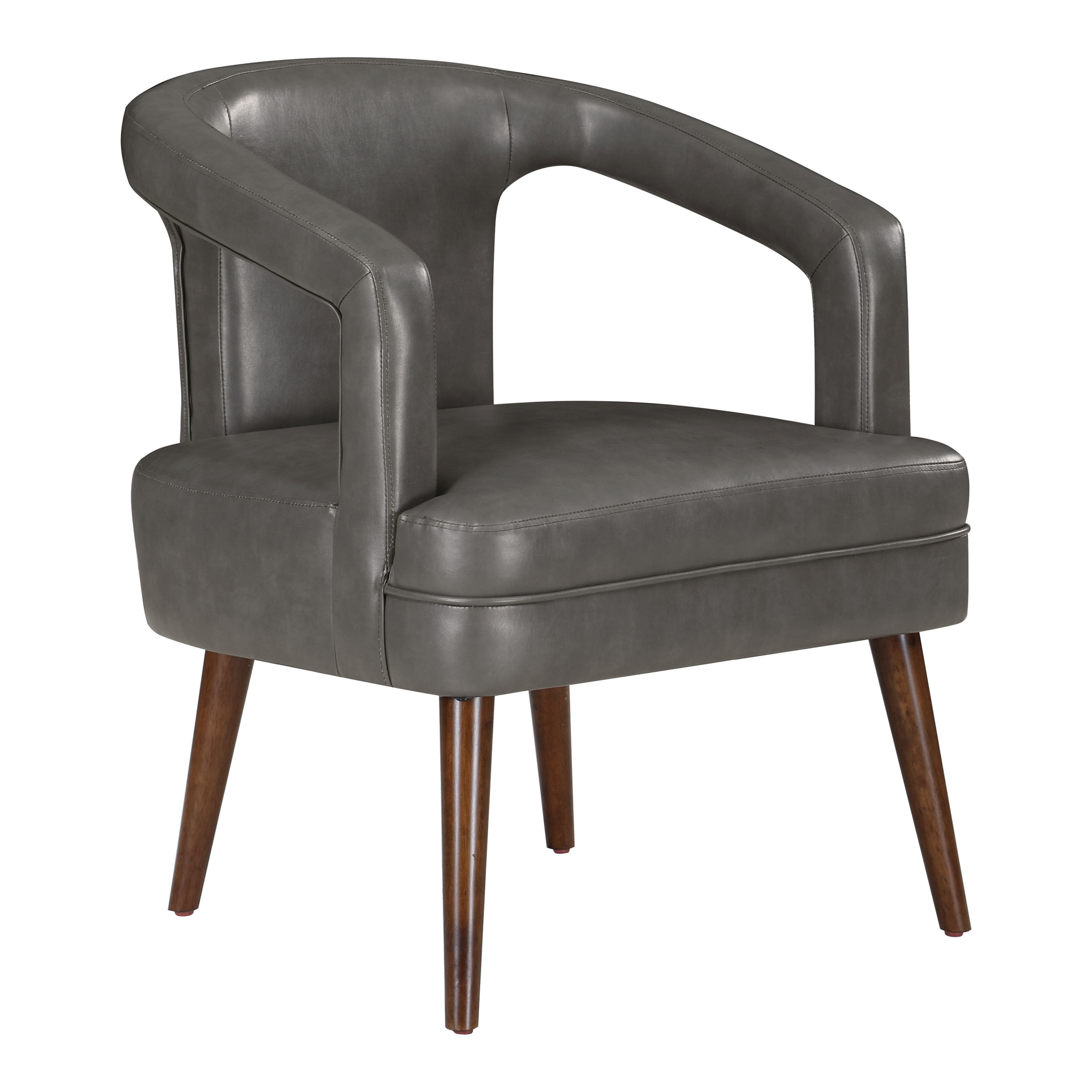 Kennett Faux Leather Open Back Modern Upholstered Chair