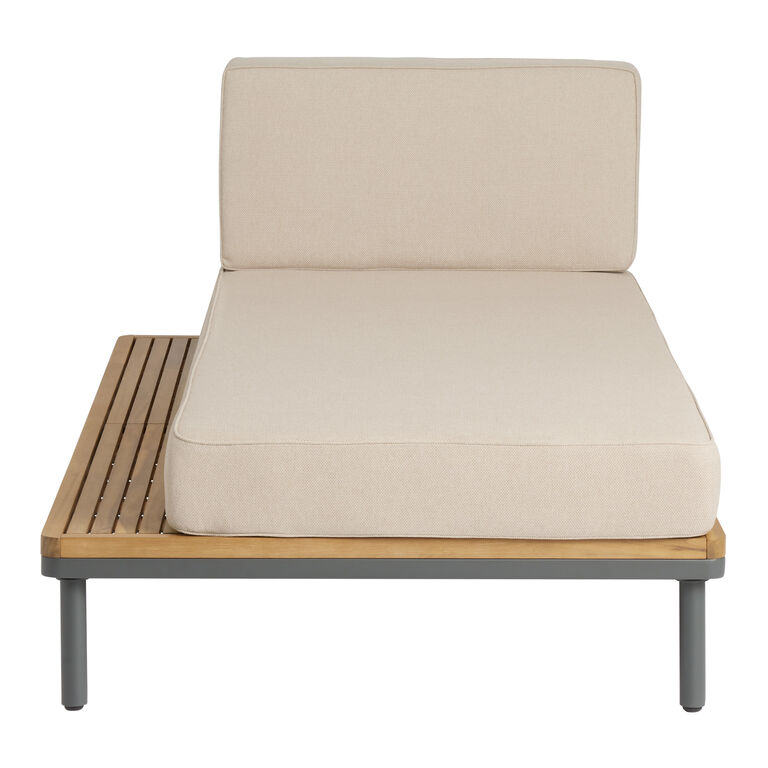 Andorra Reversible Modular Outdoor Chaise Lounge with Table image number 3