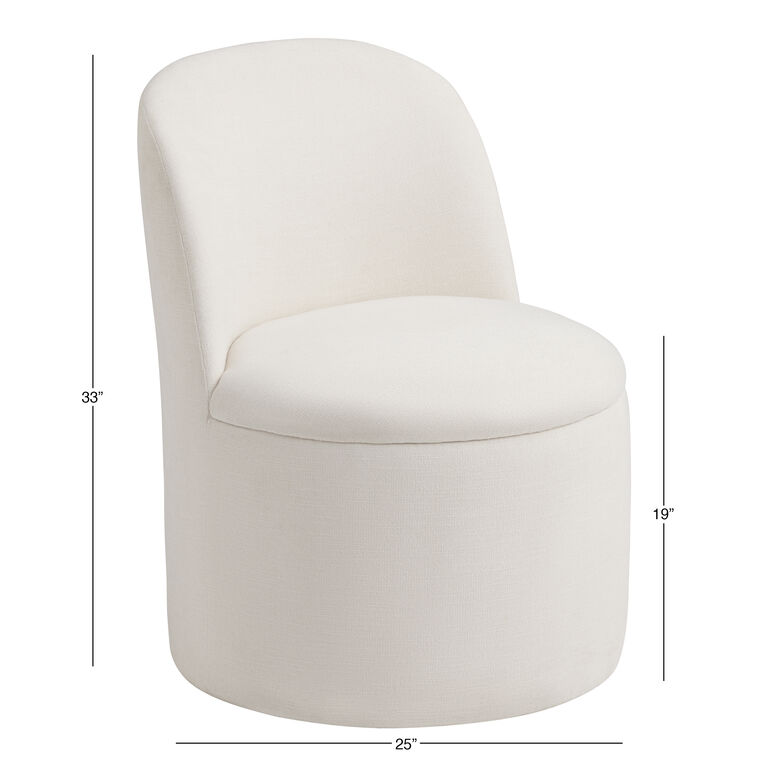 Mirah Round Upholstered Swivel Dining Chair image number 6