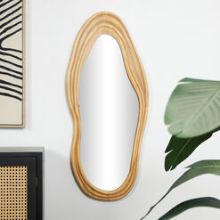 Wavy Organic Wood Wall Mirror