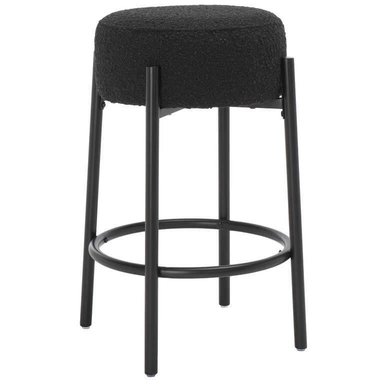 Barlow Metal and Boucle Backless Upholstered Counter Stool image number 1