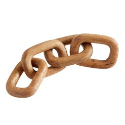 Hand Carved Wood Chain Link Decor