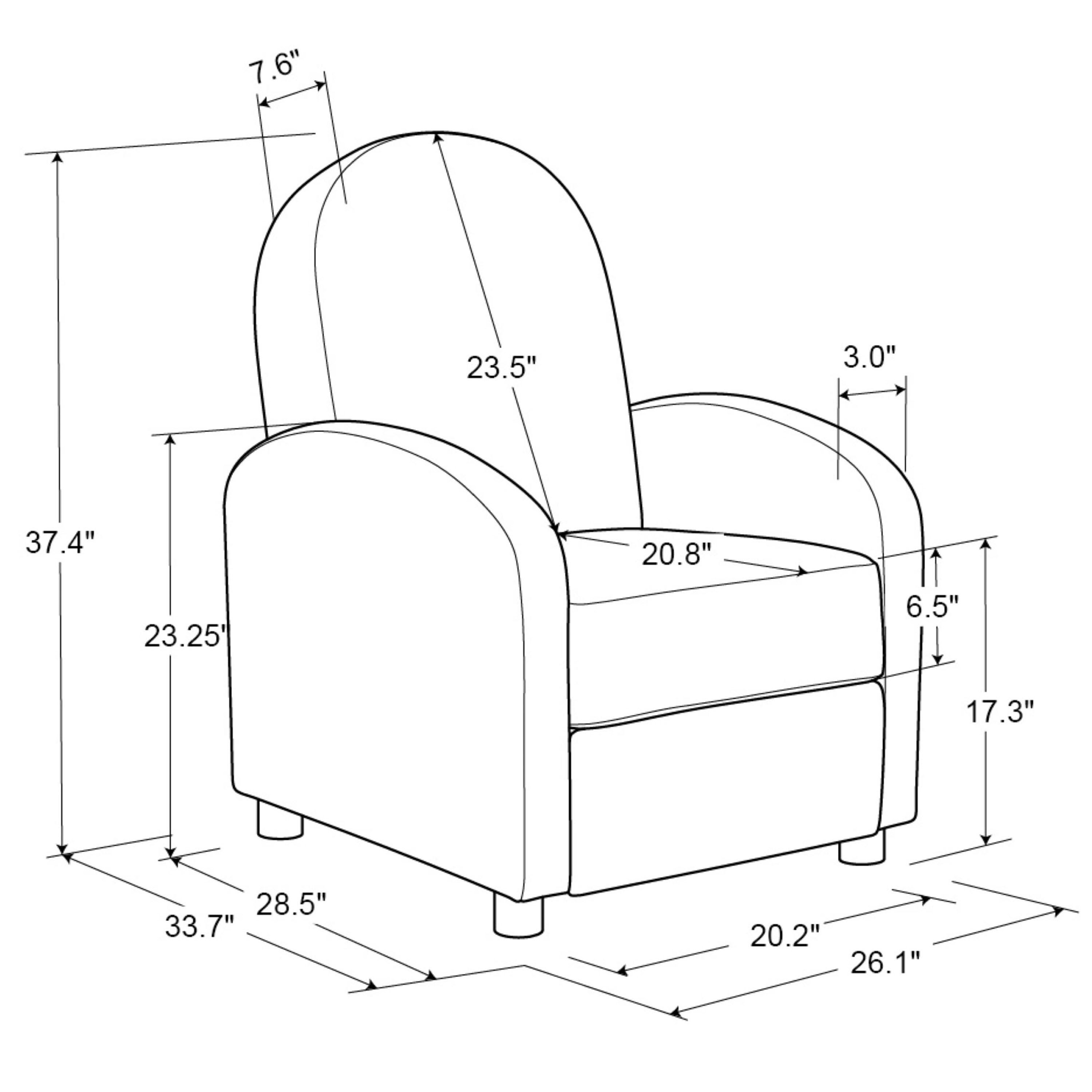 Bannister Linen Upholstered Curved Arm Push Back Recliner image number 6