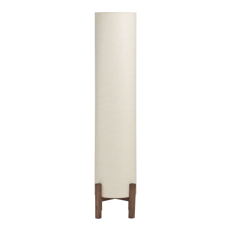 Natural Paper Rattan & Wood 2-Light Floor Lamp