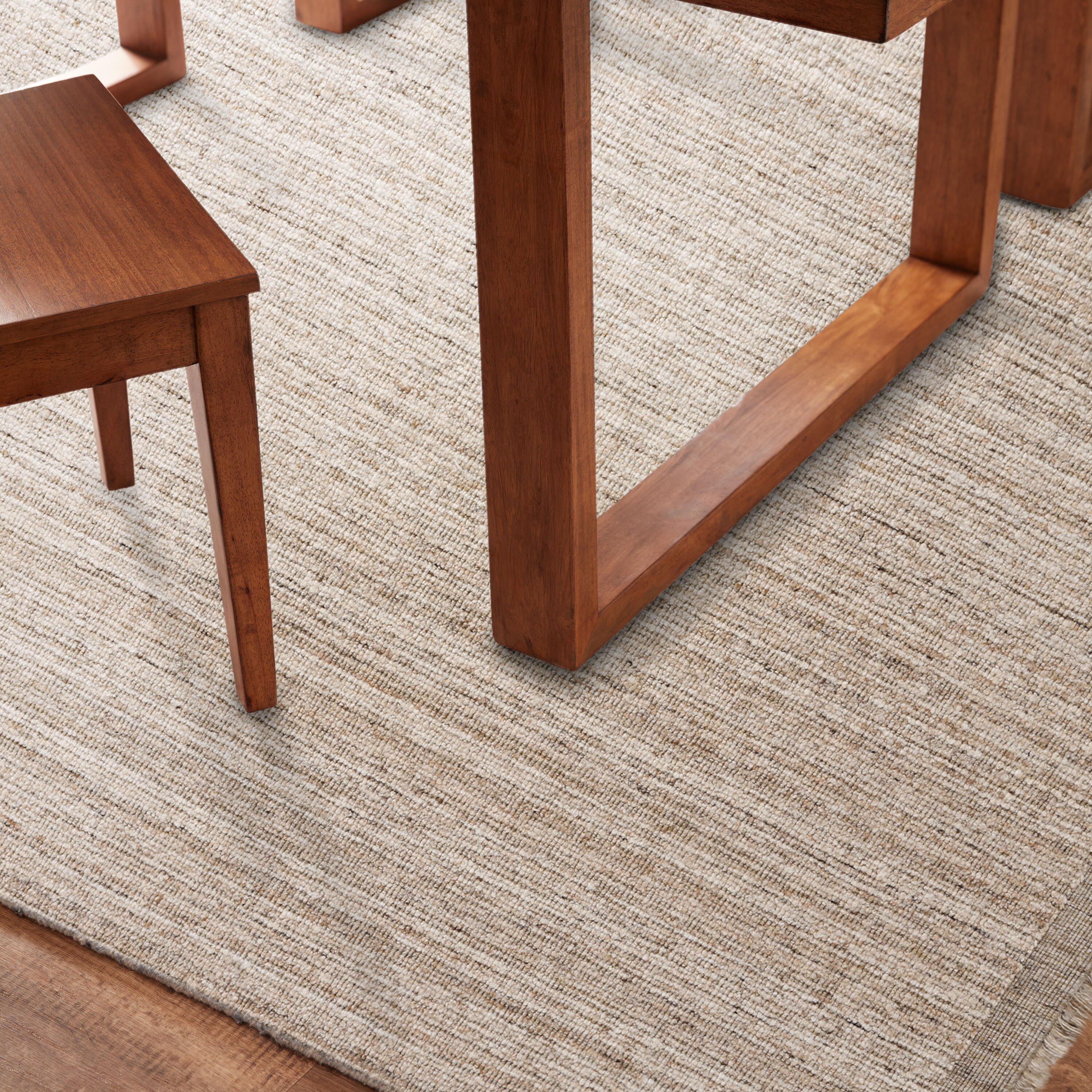 Kenmore Neutral Melange Hand Loomed Wool Blend Area Rug