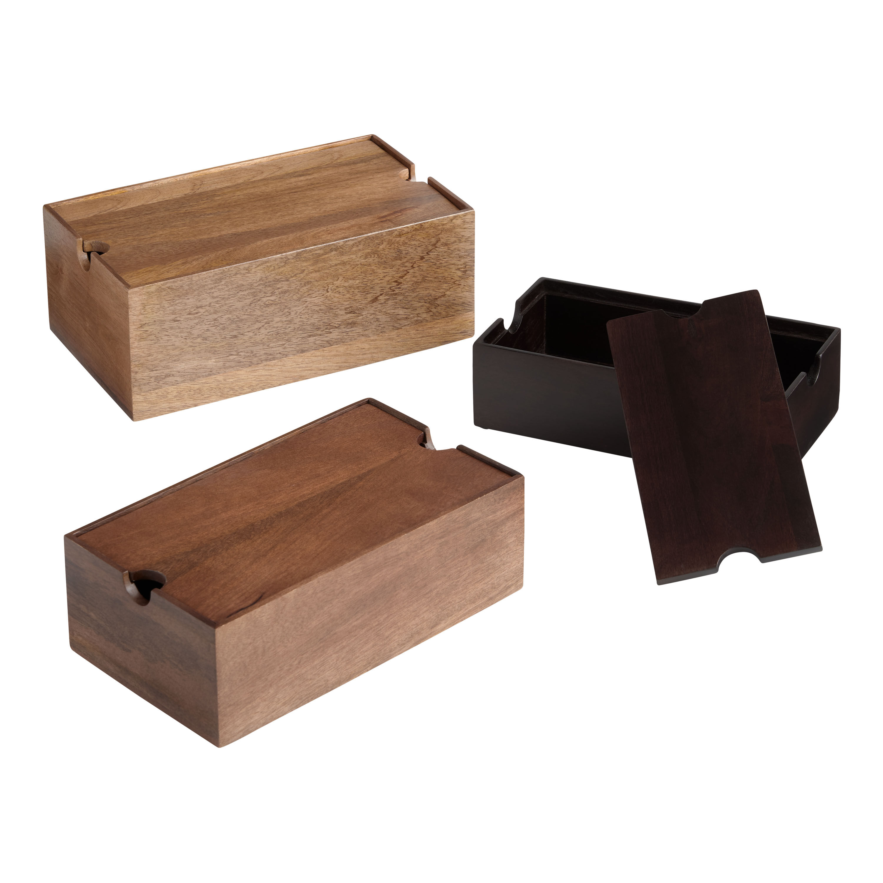 Vera Wood Office Storage Box With Lid