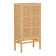 Emilion Tall Mahogany Wood and Rattan Cane Storage Cabinet image number 0