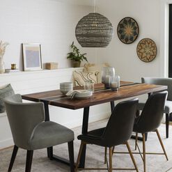 Cailen Mocha Live Edge Wood and Resin Dining Table