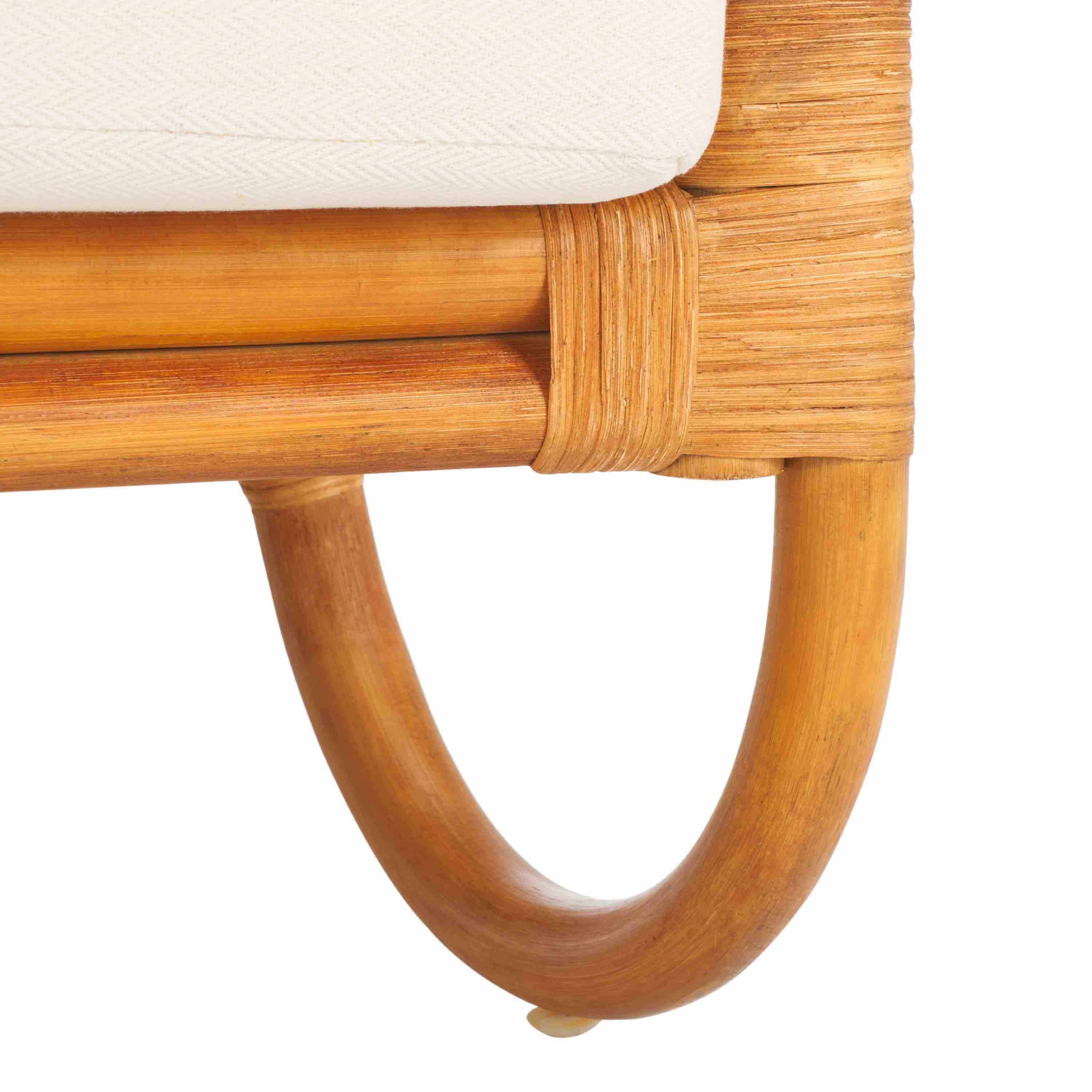 Windmere Rattan Arch and White Linen Upholstered Chair image number 2