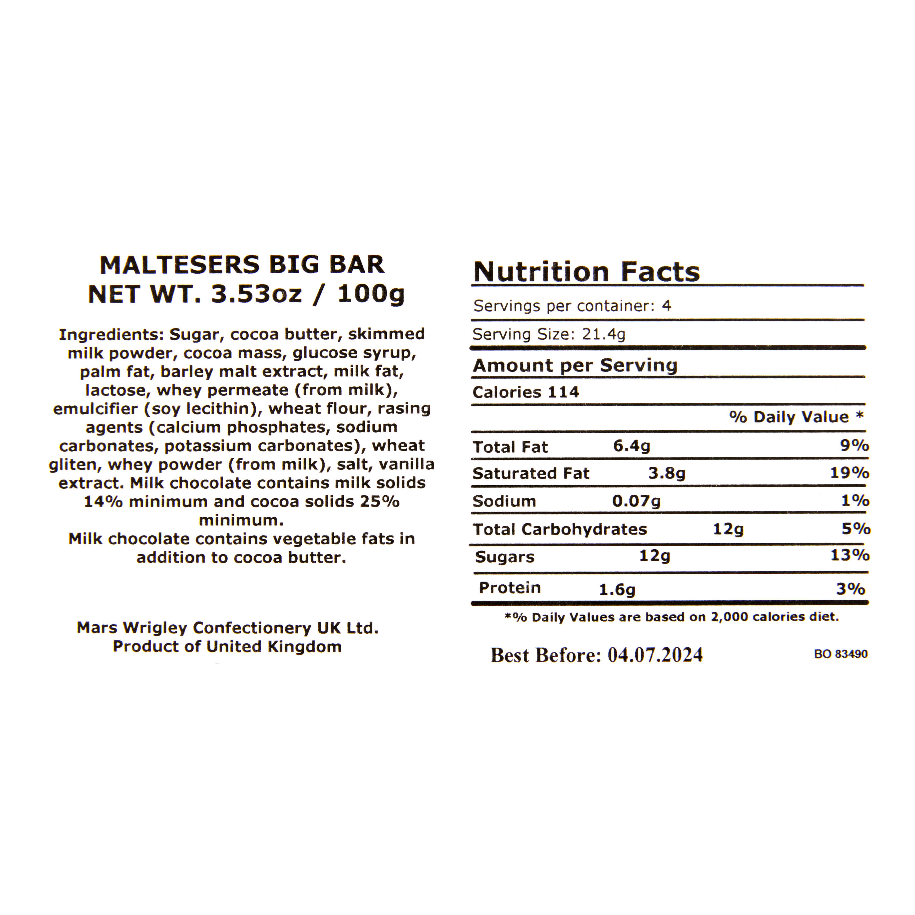 Mars Maltesers Teasers Large Milk Chocolate Bar image number 1