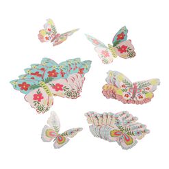 Floral Butterfly Adhesive Decor 24 Piece