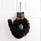 Oval Black Cat Wood Curl Wreath image number 0