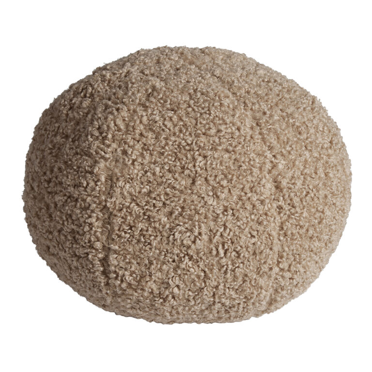 Round Boucle Sphere Throw Pillow image number 1