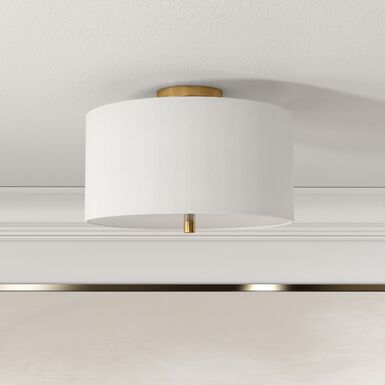 Ruby Metal And Linen Flush Mount Ceiling Light Ruby Metal And Linen Flush Mount Ceiling Light
