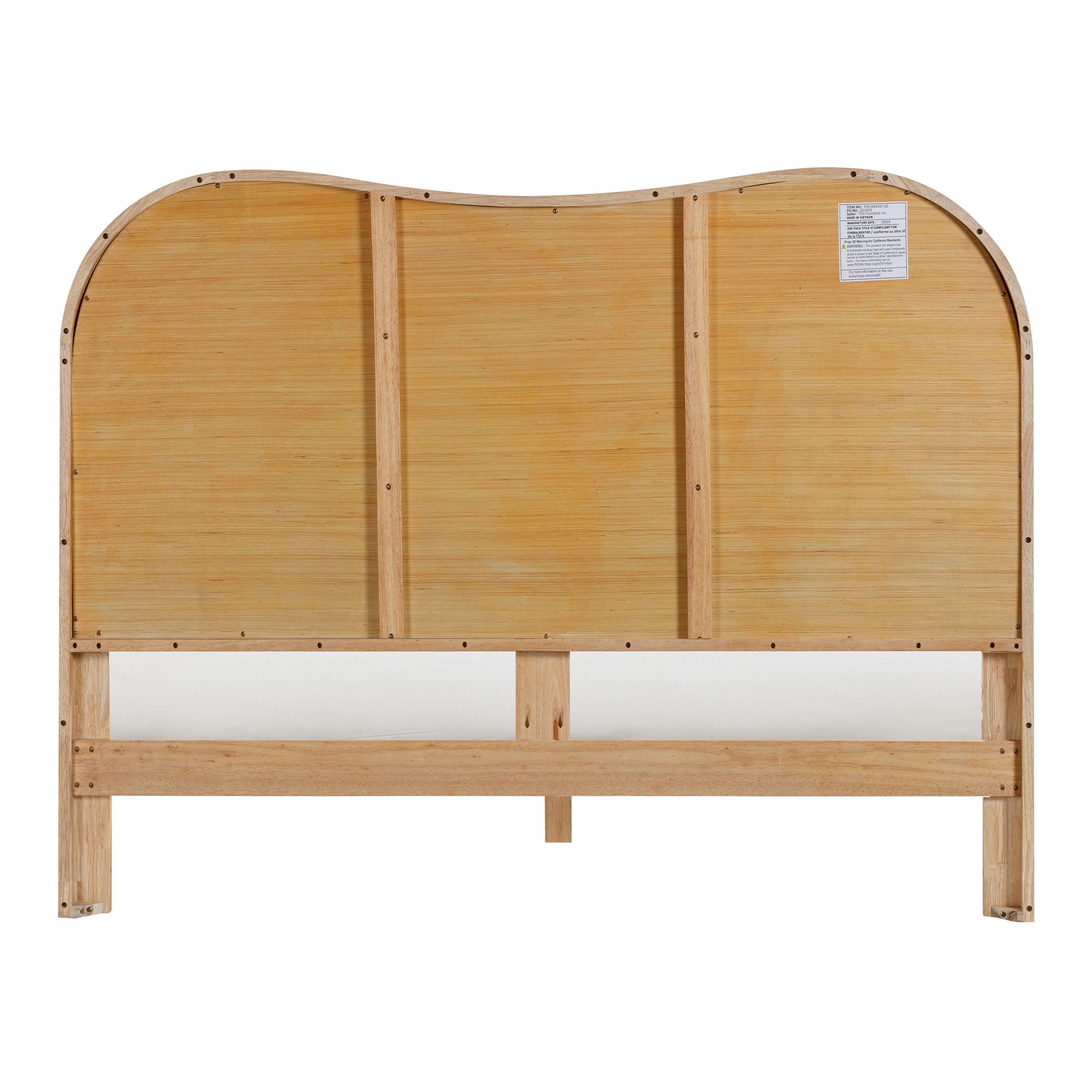 Alana Natural Wood and Rattan Cane Platform Bed image number 5