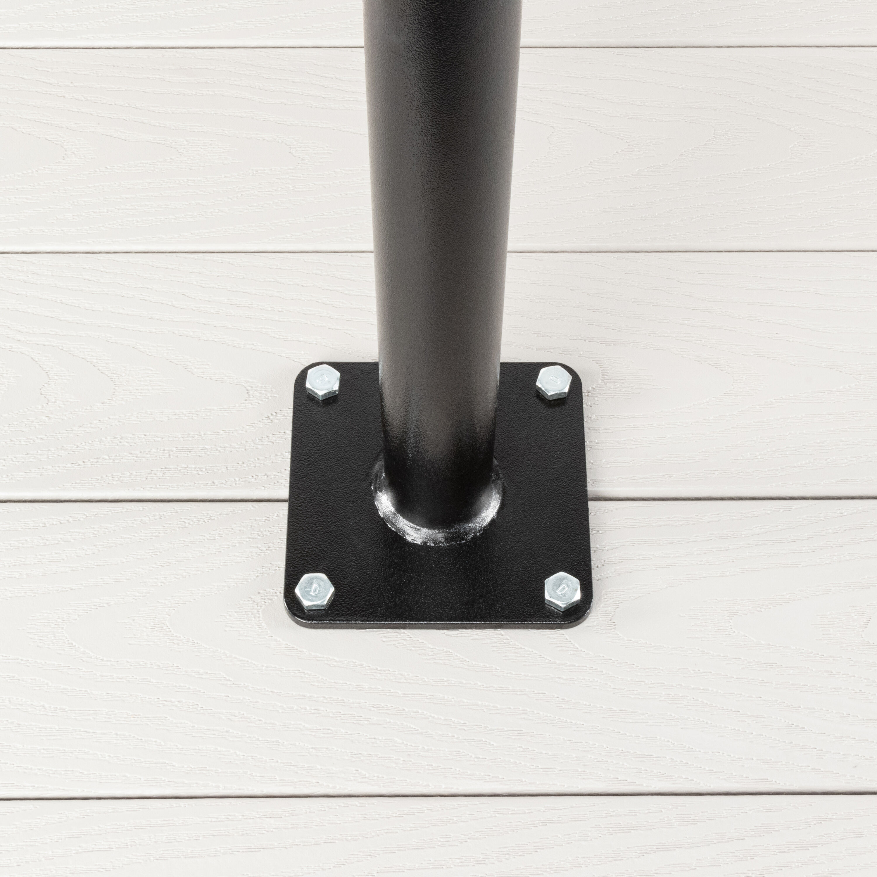 Black Steel String Light Pole with Mounting Base Plate by World Market