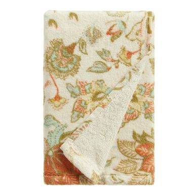 Indah Ivory Multicolor Floral Velour Hand Towel Indah Ivory Multicolor Floral Velour Hand Towel