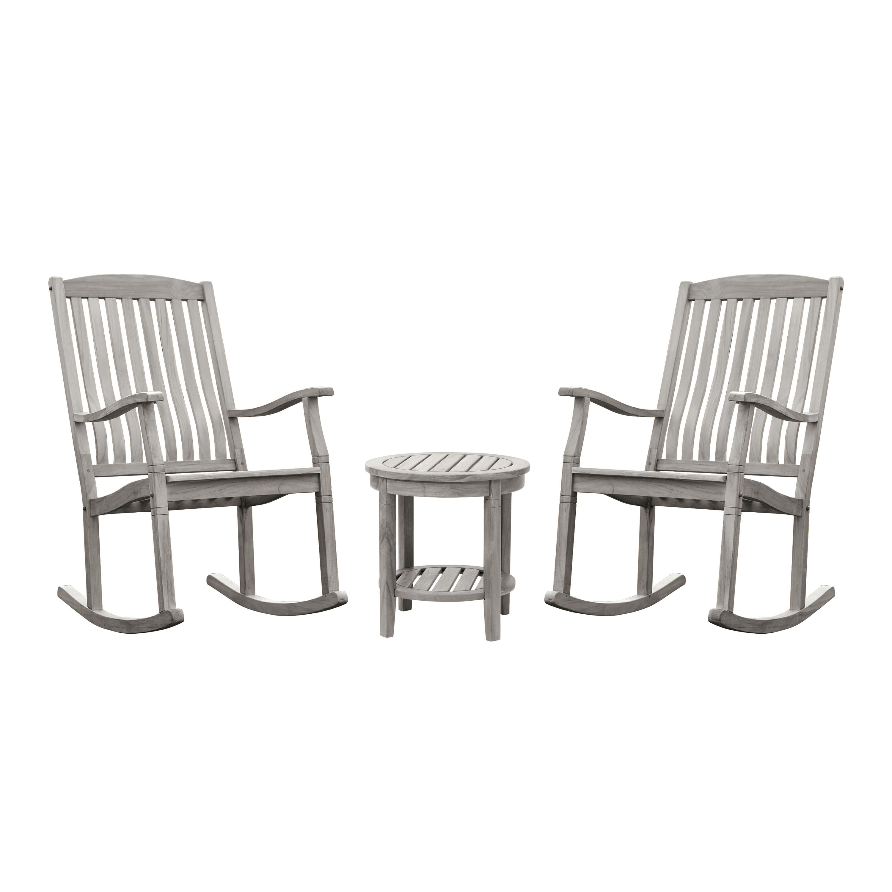 Laguna Teak Wood 3 Piece Outdoor Rocking Chair Set image number 0