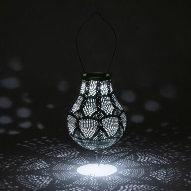 Geometric Wave Fabric Bulb Solar LED Lantern Geometric Wave Fabric Bulb Solar LED Lantern