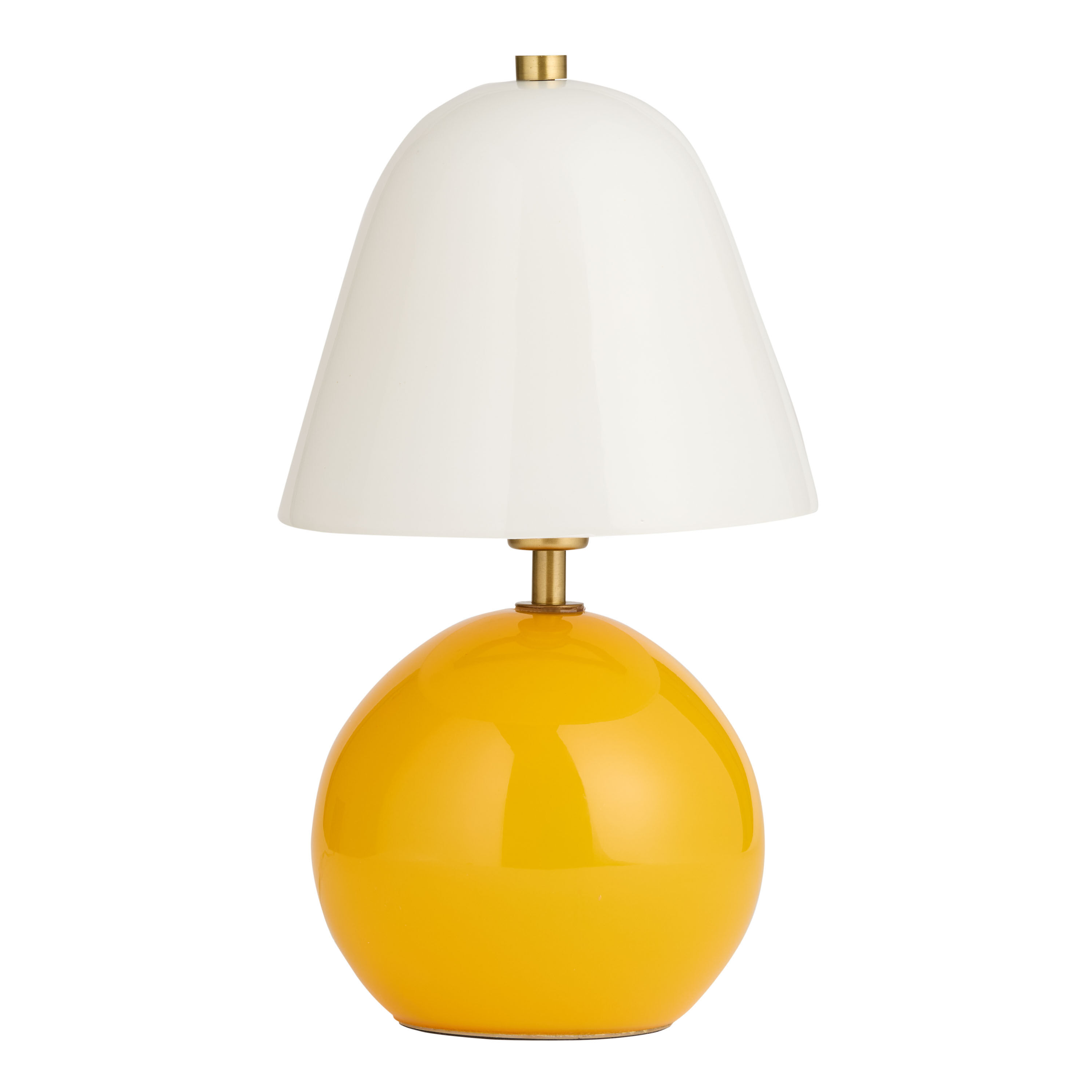 Yellow glass lamp base store