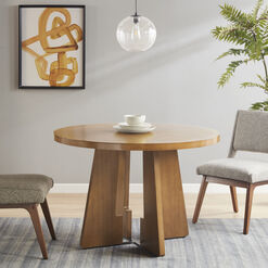 Mullen Round Wood X Base Dining Table