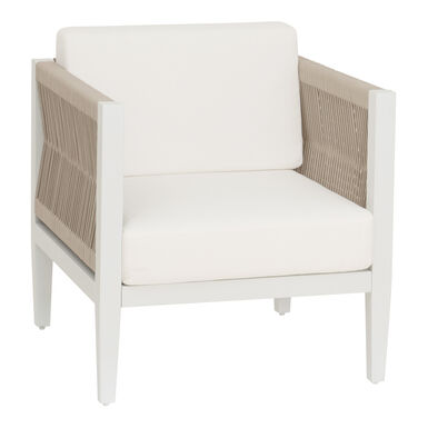 Pacey White Metal and Taupe Rope Outdoor Chair Pacey White Metal and Taupe Rope Outdoor Chair