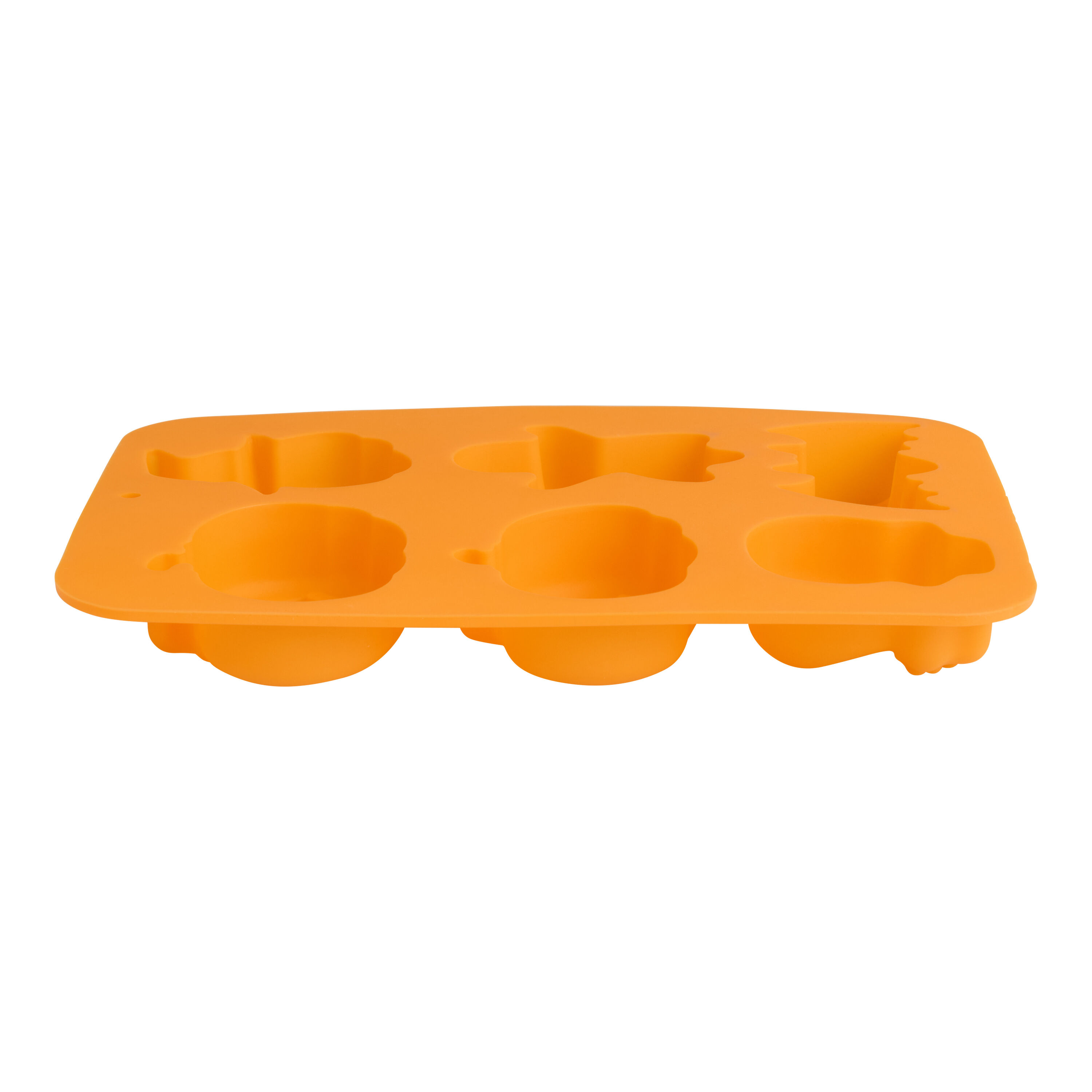 Orange Silicone Halloween Icon Shaped Ice Tray image number 1