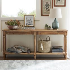 Everett Long Weathered Natural Wood Foyer Table