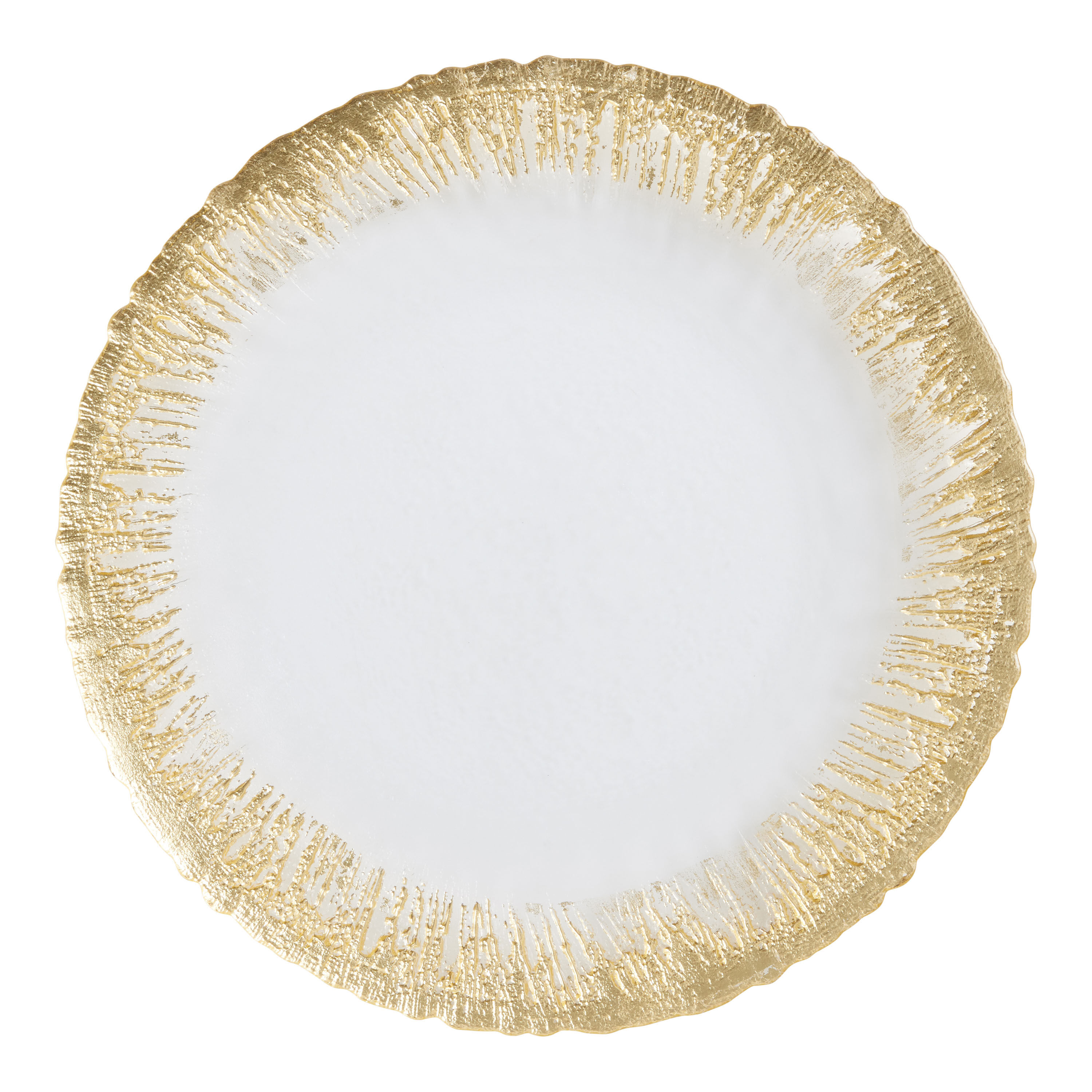 Gold Hand Painted Glass Charger Plate