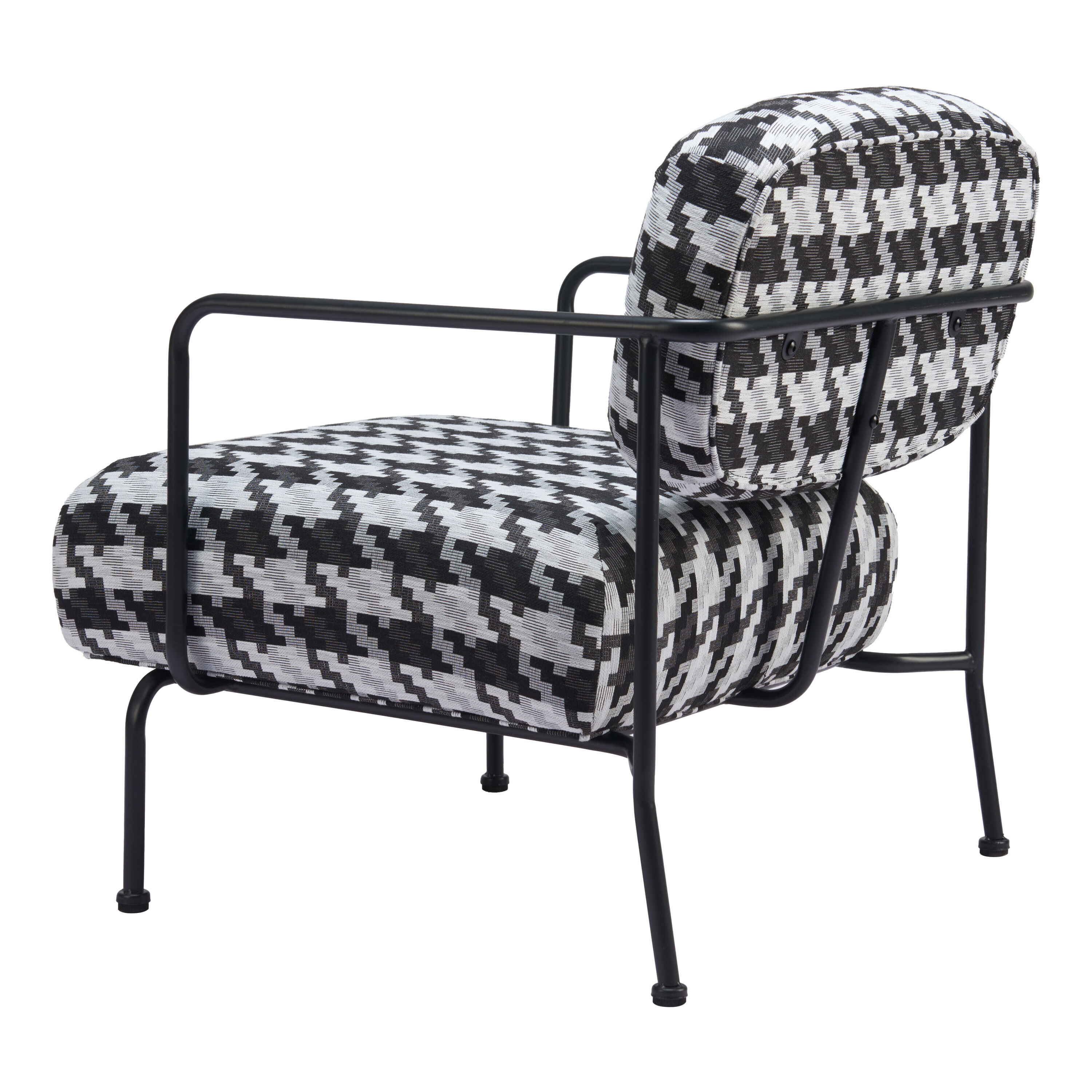 Griffin Black and White Houndstooth Upholstered Chair image number 3