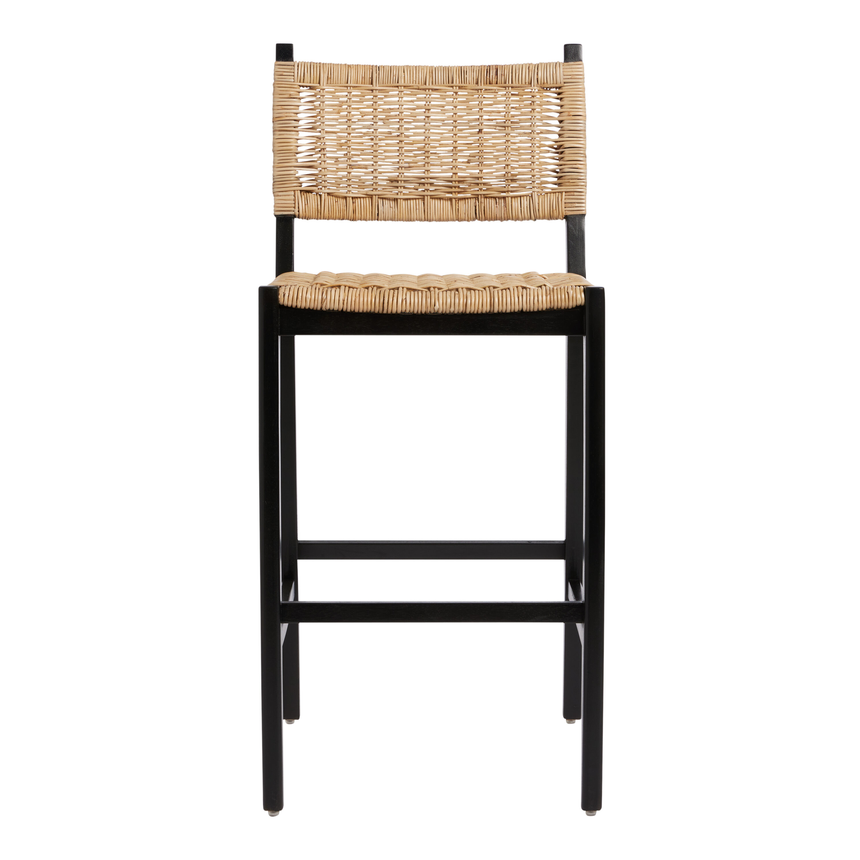 Wood and best sale wicker bar stools