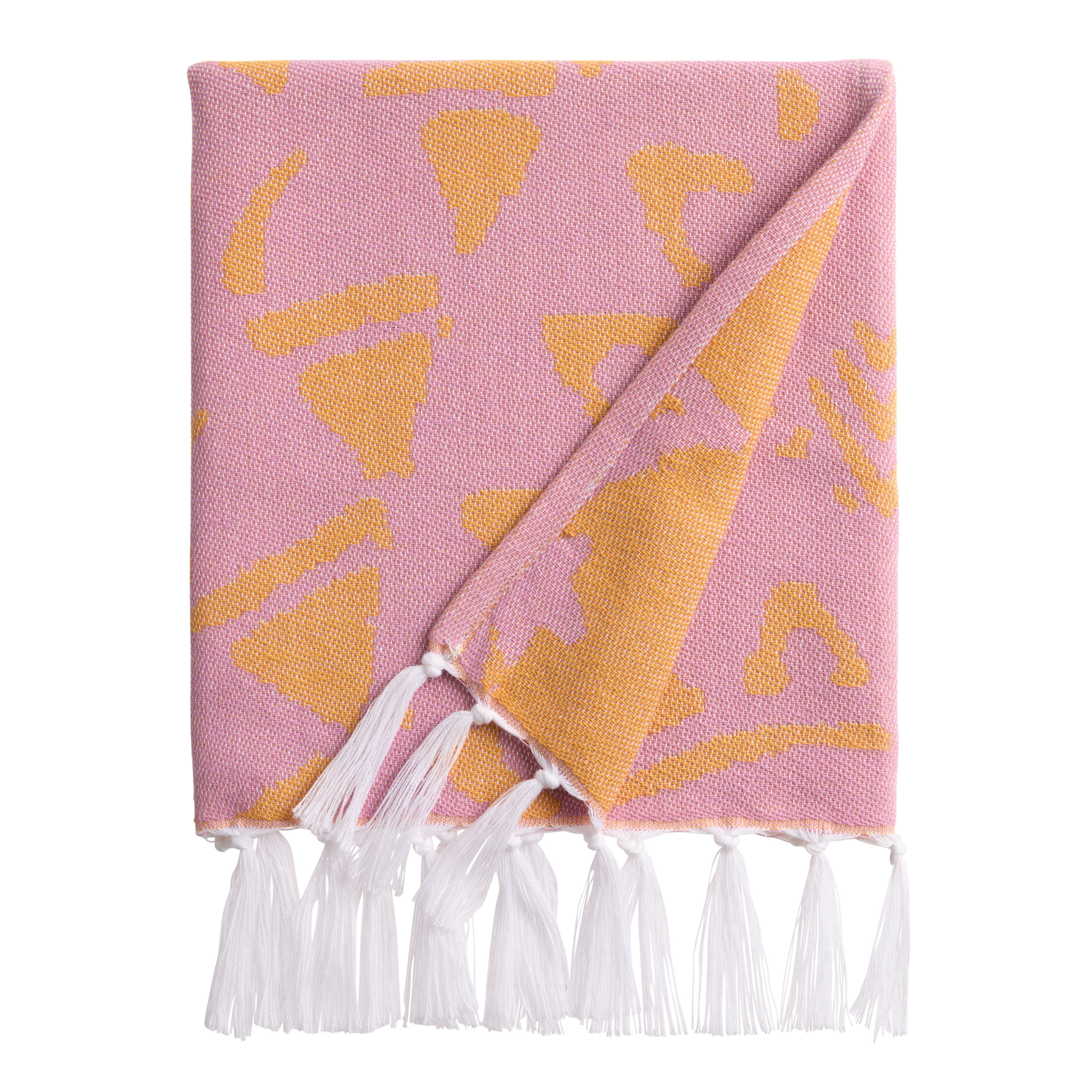 Lexie Pink and Orange Medallion Sand Resistant Beach Towel image number 0