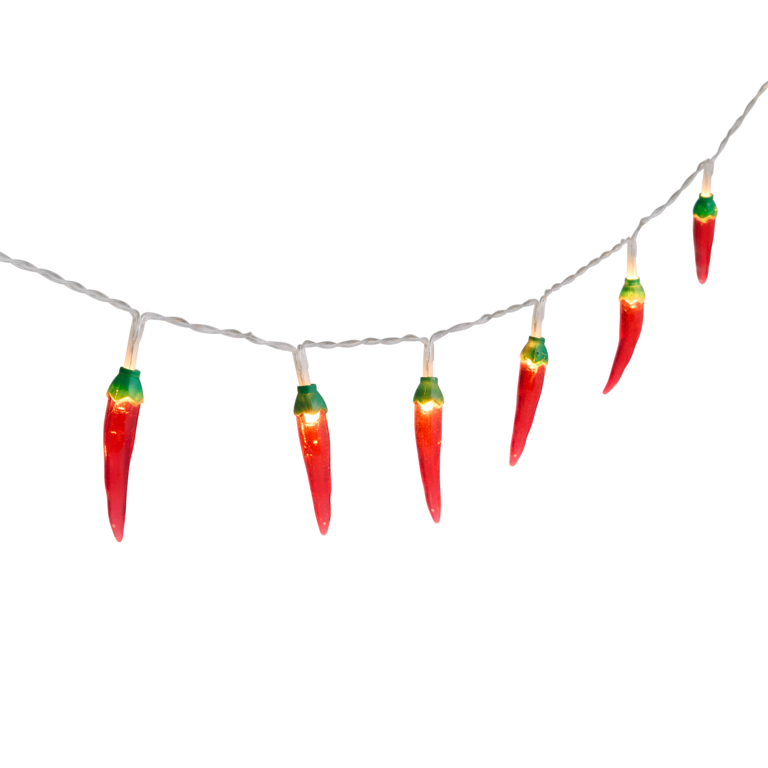 Red Chili Pepper LED 50 Bulb Battery Operated String Lights