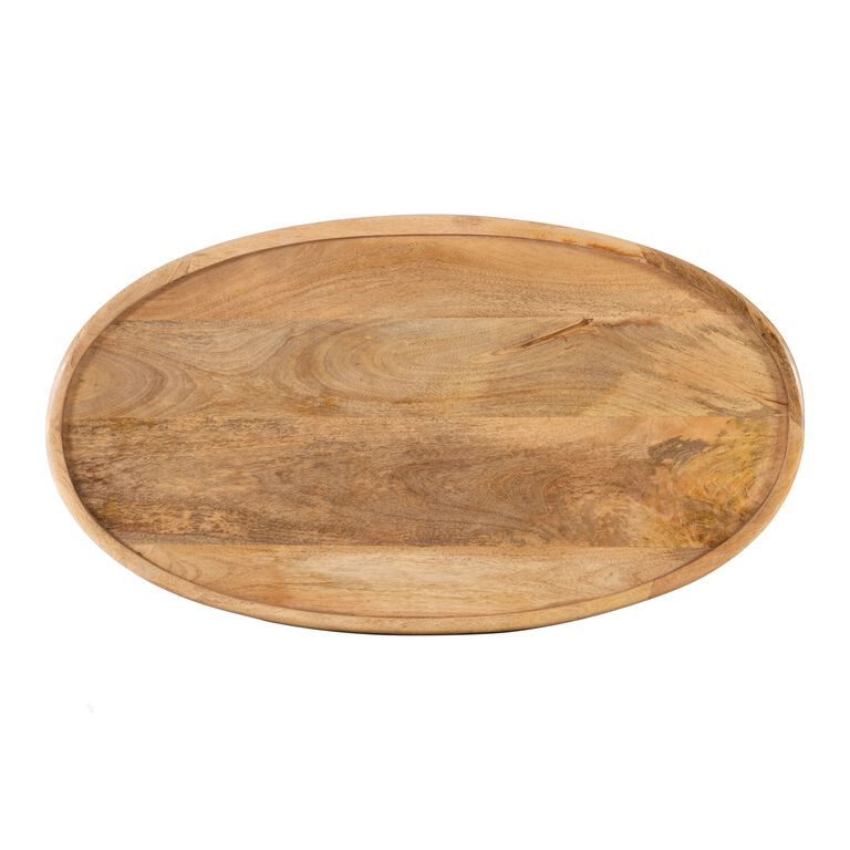 Mina Oval Mango Wood Carved Lattice Coffee Table image number 4