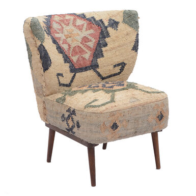 Talbot Cream Vintage Rug Print Upholstered Chair Talbot Cream Vintage Rug Print Upholstered Chair
