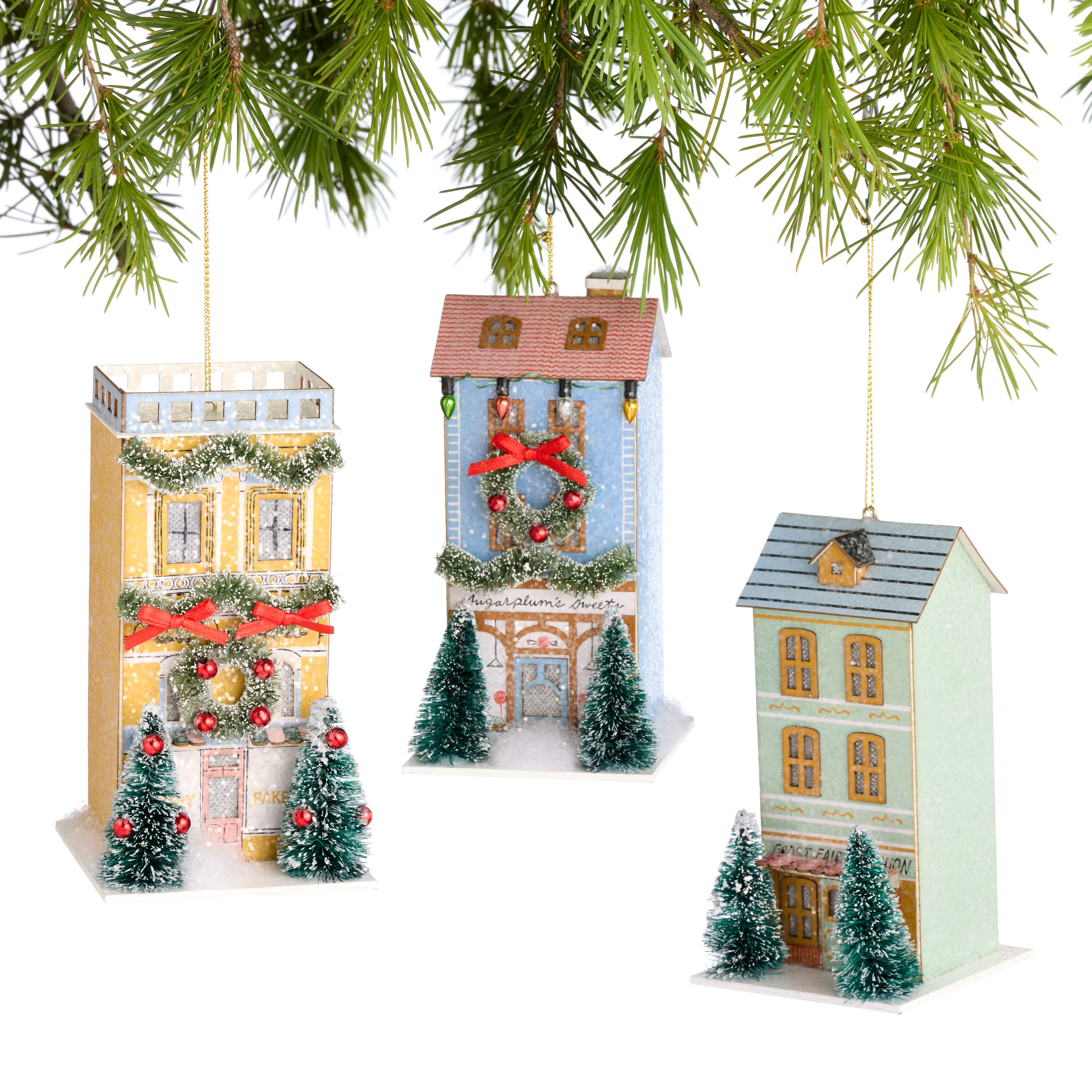 Paper Vintage Shops LED Light Up Ornaments Set of 3 image number 0