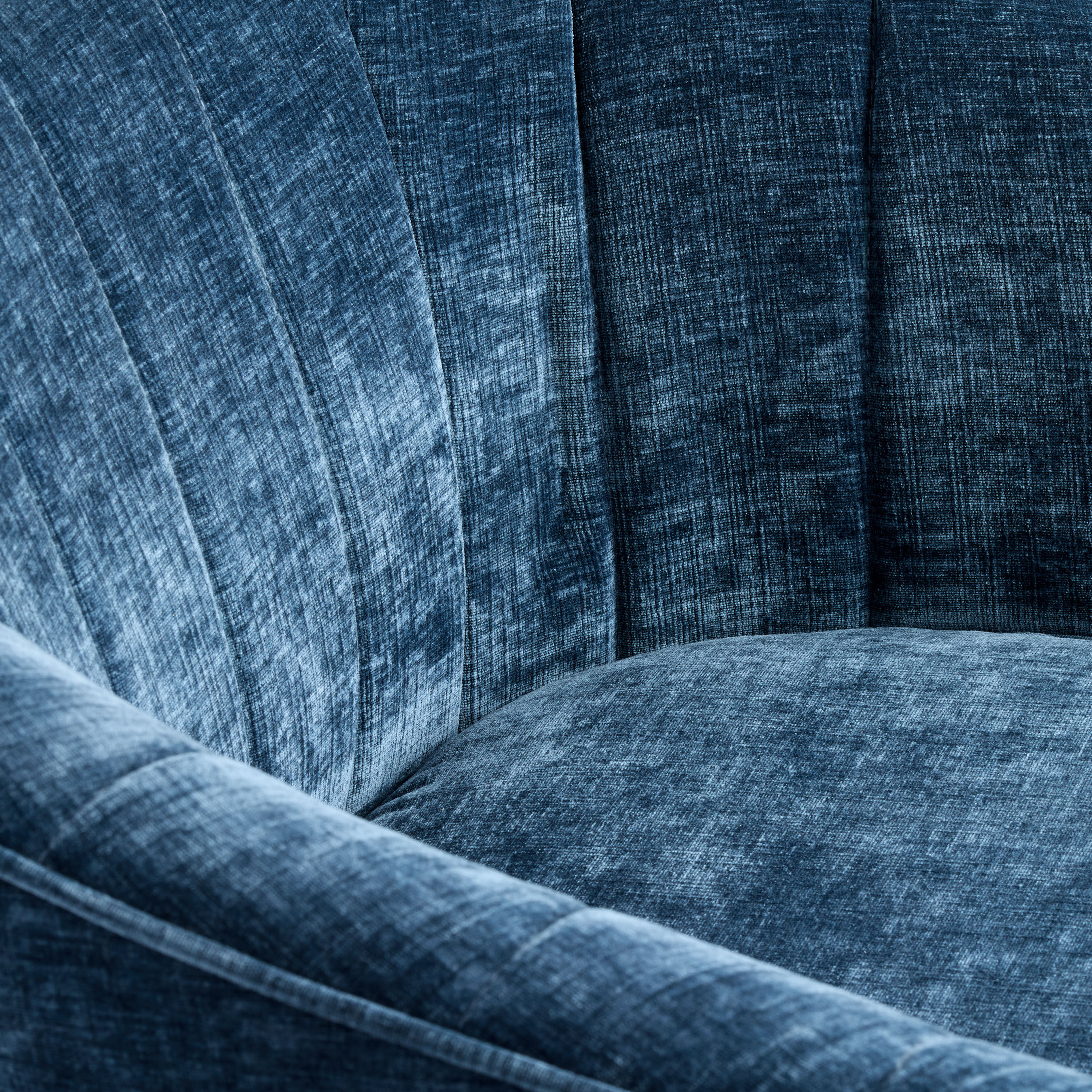 Orella Blue Crushed Velvet Tufted Chair and Ottoman Set image number 7