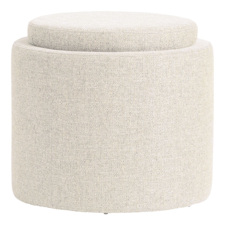 Thompkins Round Basketweave Upholstered Storage Ottoman image number 2