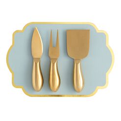 Rumbled Gold Cheese Knives 3 Piece Set