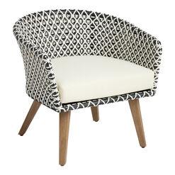 Calabria Black and White All Weather Wicker Outdoor Chair
