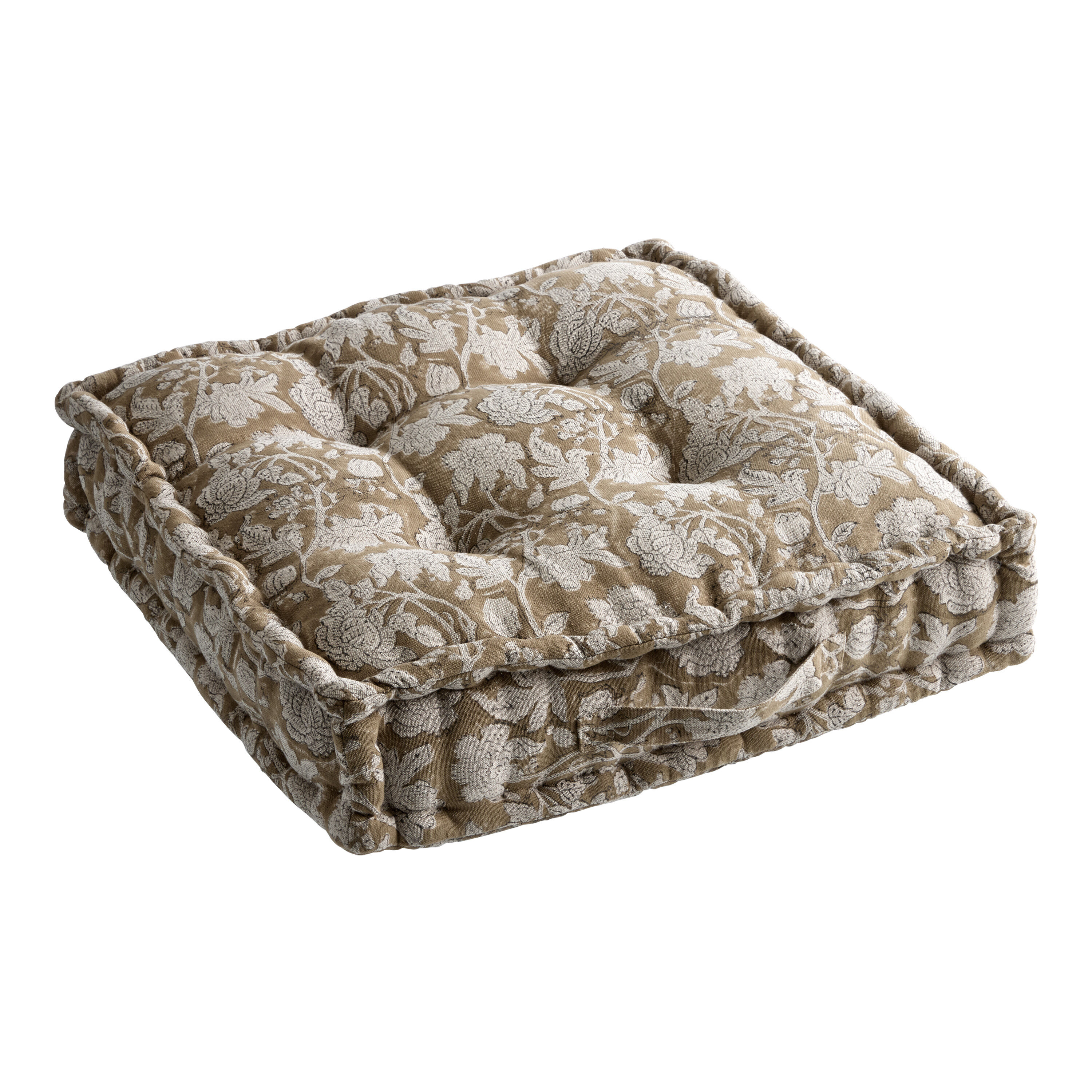Taupe Block Print Floor Cushion World Market