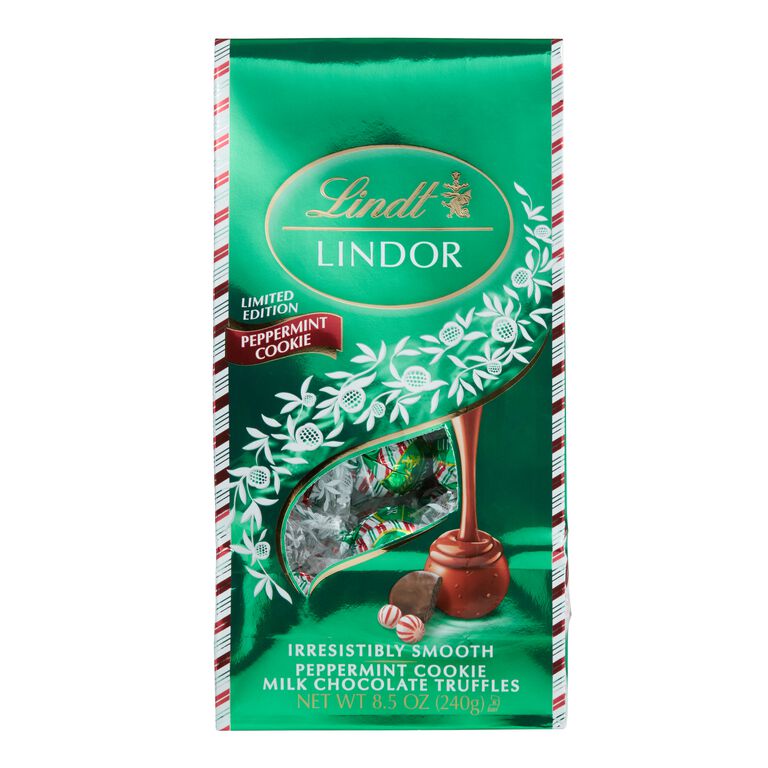 Lindt Lindor Peppermint Cookie Milk Chocolate Truffles Bag - World Market