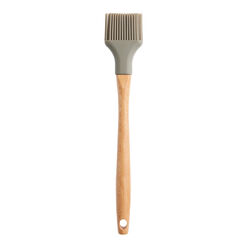 Gray Silicone and Wood Pastry Brush