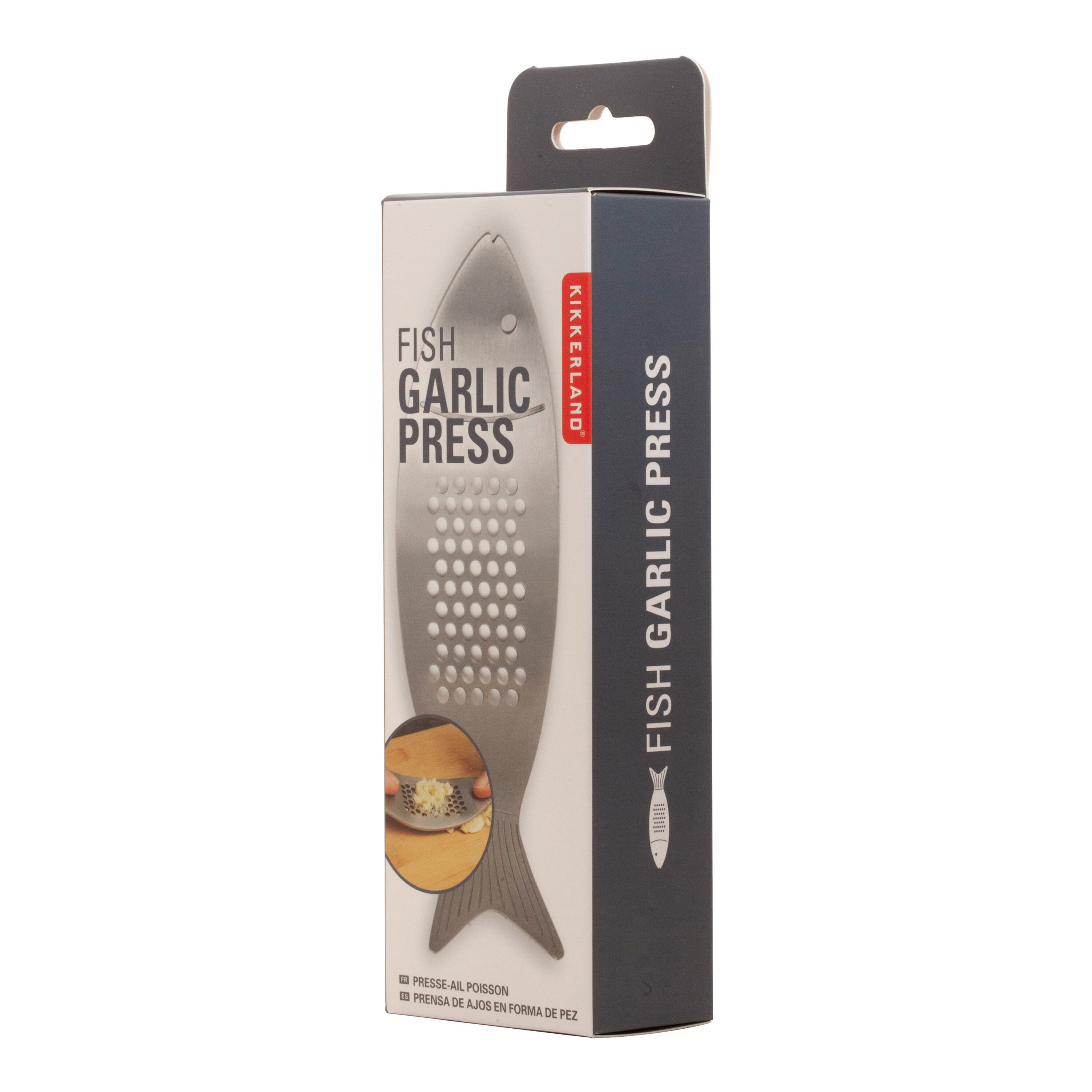 Kikkerland Stainless Steel Fish Garlic Press image number 0