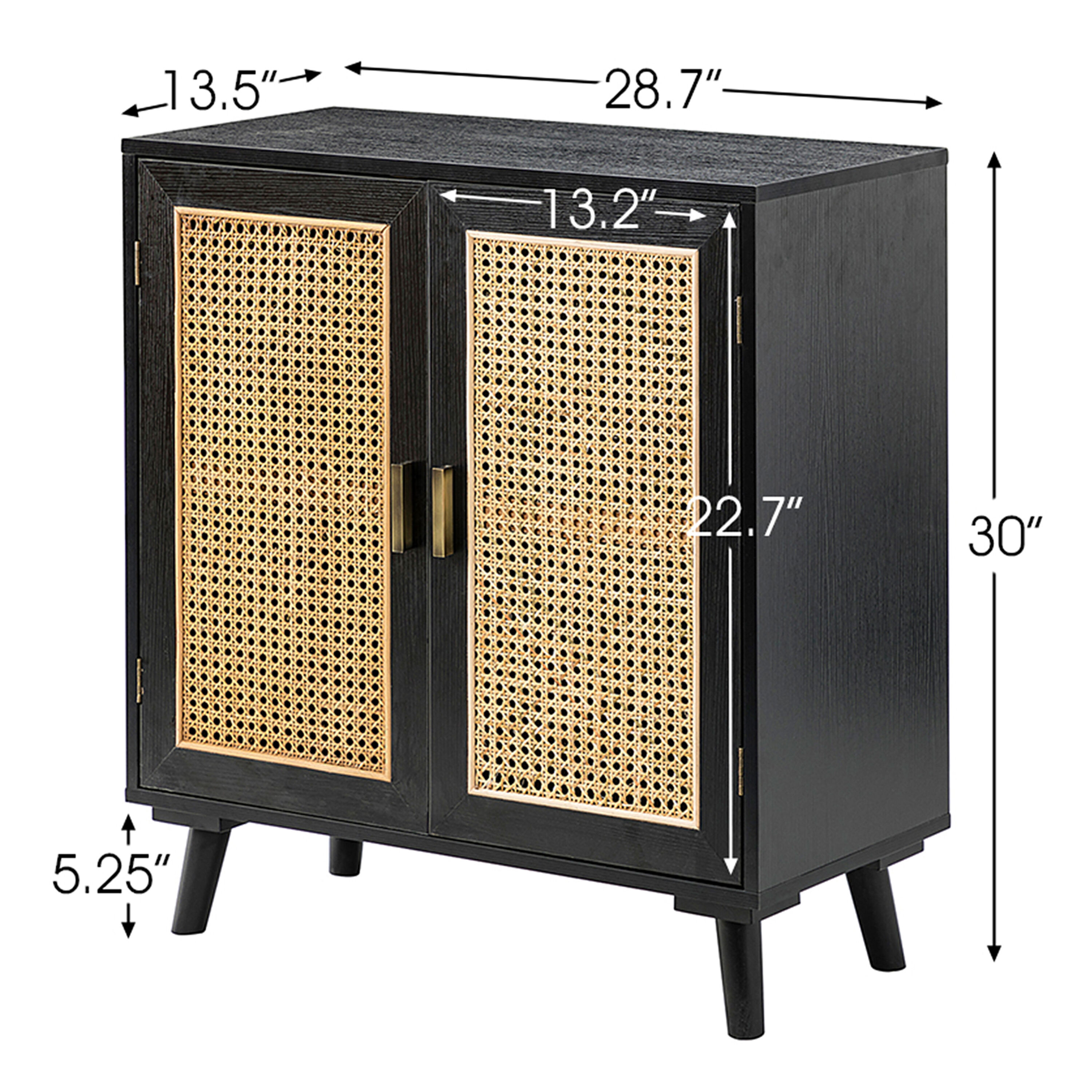 Harleen Wood and Cane Storage Cabinet image number 5