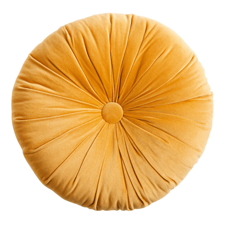 Round Tufted Velvet Throw Pillow image number 1