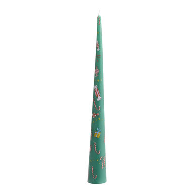 Green Christmas Countdown Pillar Candle Green Christmas Countdown Pillar Candle