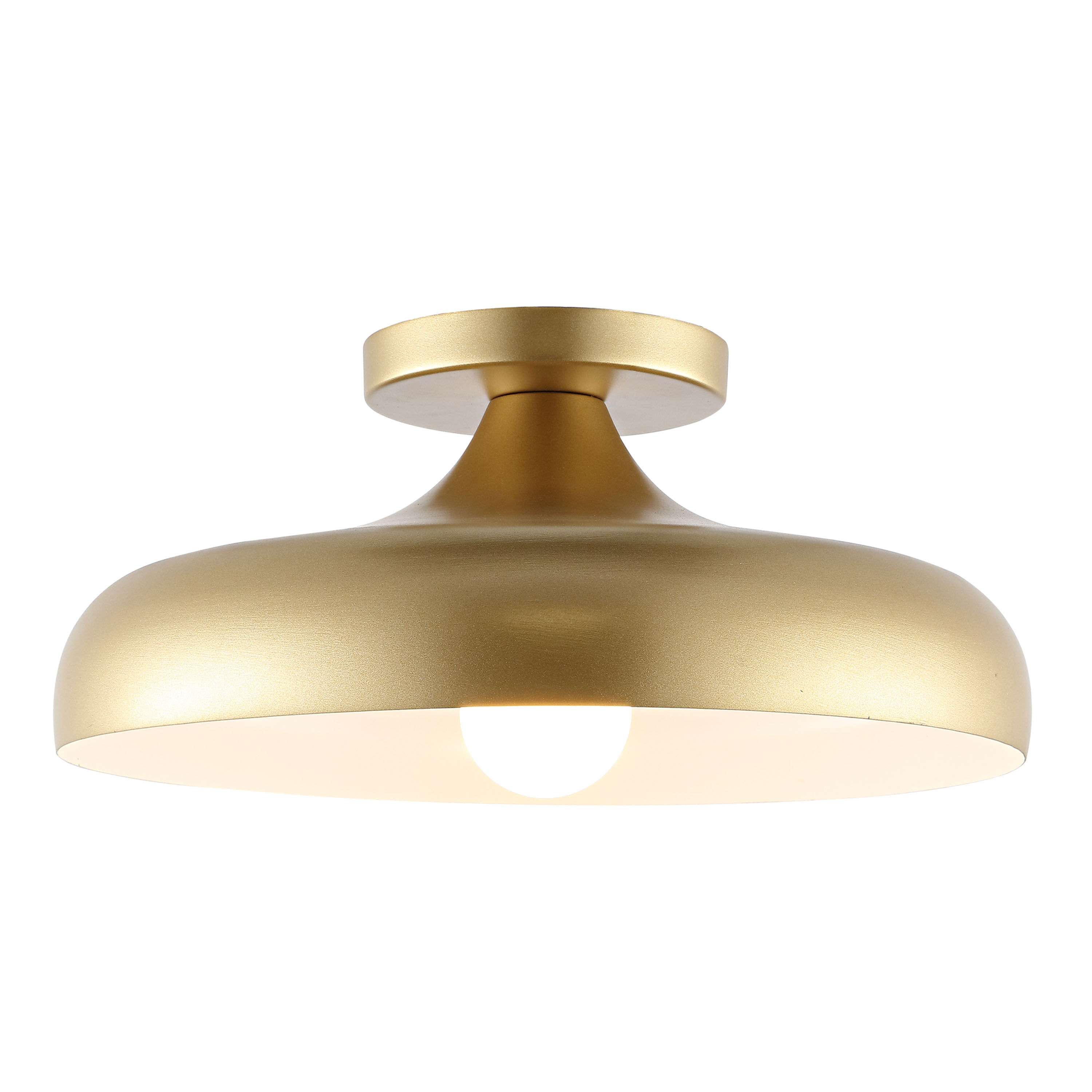 Alessia Gold and White Metal Semi Flush Mount Ceiling Light by World Market 57009745