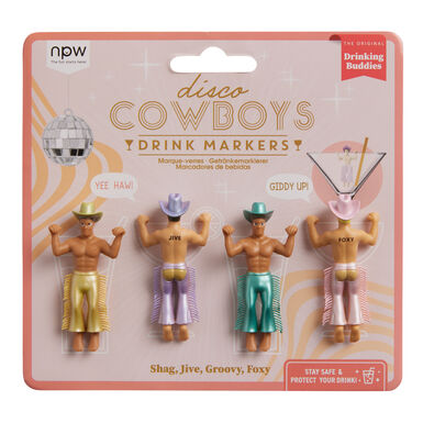 Drinking Buddies Silicone Disco Cowboy Glass Markers 4 Pack Drinking Buddies Silicone Disco Cowboy Glass Markers 4 Pack