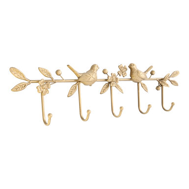 Antique Gold Floral Bird Wall Rack Antique Gold Floral Bird Wall Rack